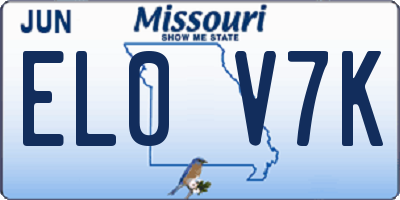 MO license plate EL0V7K