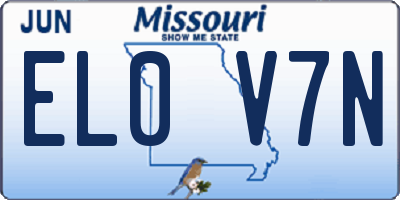 MO license plate EL0V7N