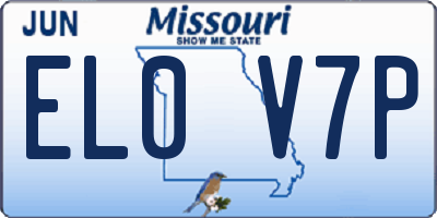 MO license plate EL0V7P
