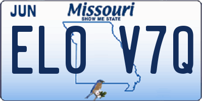 MO license plate EL0V7Q