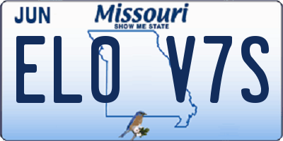 MO license plate EL0V7S