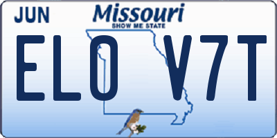 MO license plate EL0V7T