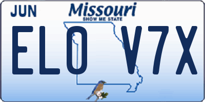 MO license plate EL0V7X