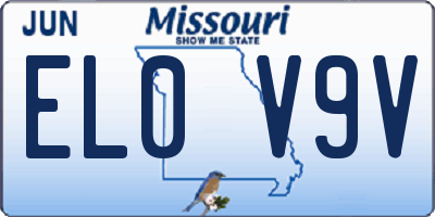 MO license plate EL0V9V