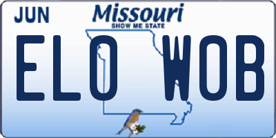 MO license plate EL0W0B