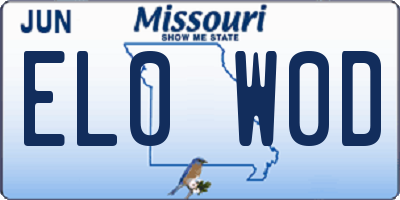 MO license plate EL0W0D