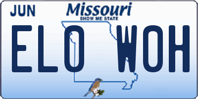 MO license plate EL0W0H