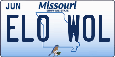 MO license plate EL0W0L