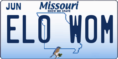 MO license plate EL0W0M
