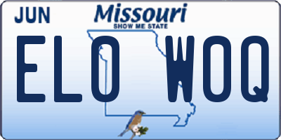 MO license plate EL0W0Q