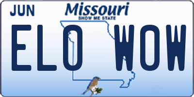 MO license plate EL0W0W