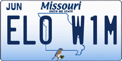 MO license plate EL0W1M