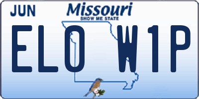 MO license plate EL0W1P