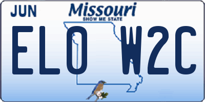 MO license plate EL0W2C