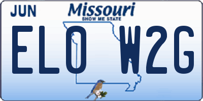 MO license plate EL0W2G