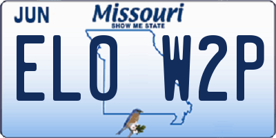 MO license plate EL0W2P