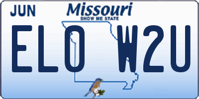 MO license plate EL0W2U