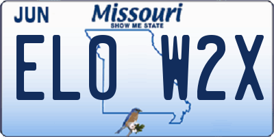 MO license plate EL0W2X