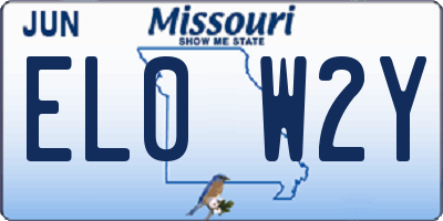 MO license plate EL0W2Y