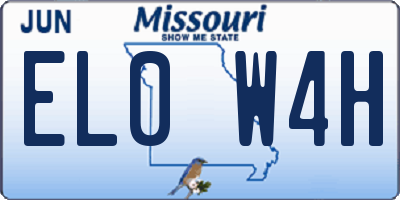 MO license plate EL0W4H