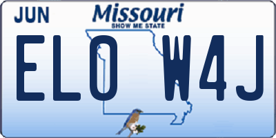 MO license plate EL0W4J