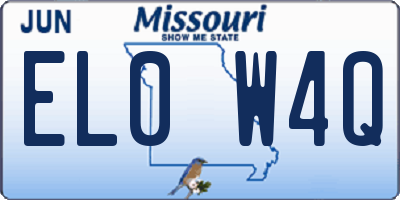 MO license plate EL0W4Q