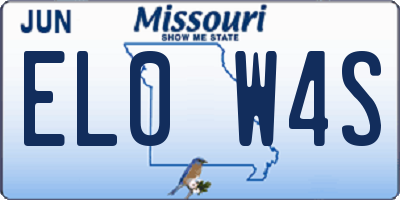 MO license plate EL0W4S