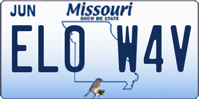 MO license plate EL0W4V