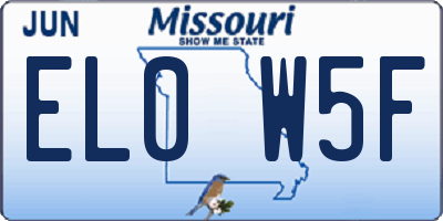 MO license plate EL0W5F