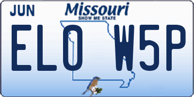 MO license plate EL0W5P