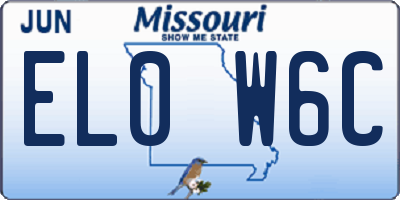 MO license plate EL0W6C