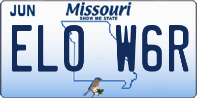 MO license plate EL0W6R