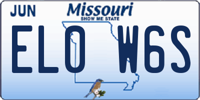 MO license plate EL0W6S