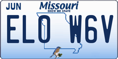 MO license plate EL0W6V
