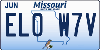 MO license plate EL0W7V