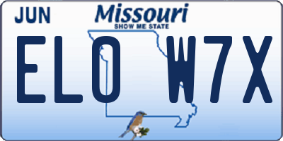 MO license plate EL0W7X