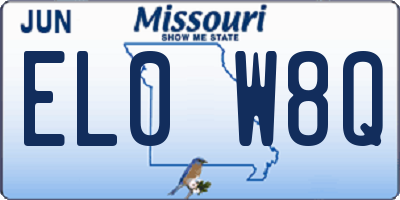 MO license plate EL0W8Q