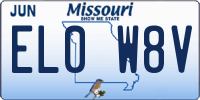 MO license plate EL0W8V