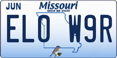 MO license plate EL0W9R