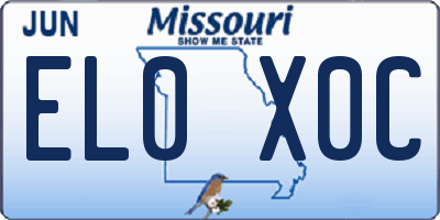 MO license plate EL0X0C