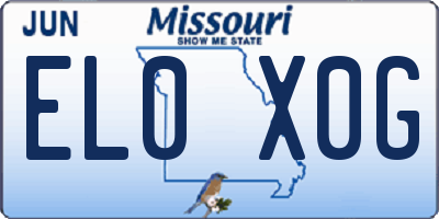 MO license plate EL0X0G