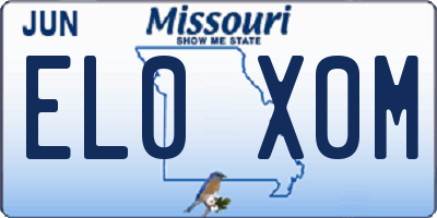 MO license plate EL0X0M