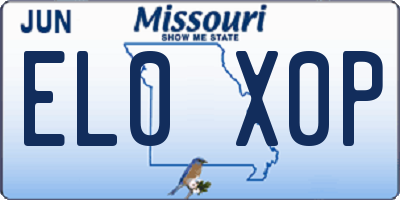 MO license plate EL0X0P