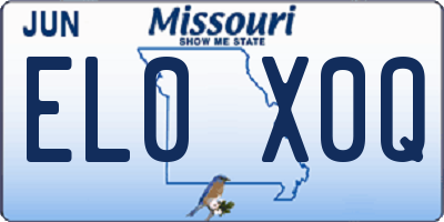 MO license plate EL0X0Q