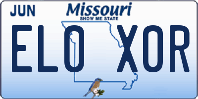 MO license plate EL0X0R