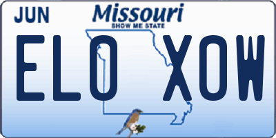 MO license plate EL0X0W