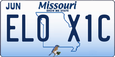 MO license plate EL0X1C