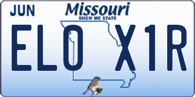 MO license plate EL0X1R