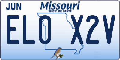 MO license plate EL0X2V