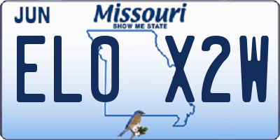 MO license plate EL0X2W